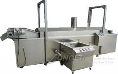 Gas Heating Continuous Belt Type Nuts Frying Machine with Oil Filtering Function